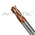 Copper Coating Carbide End Mill 4mm - 32mm 3 Flute End Mills For Carbon Steel
