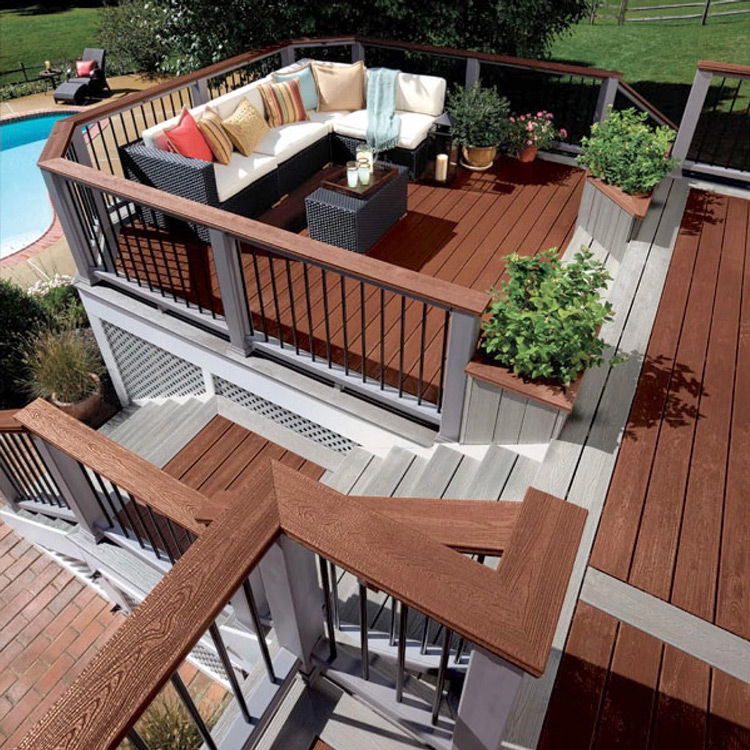 Click Installation PVC Decking Board for Terrace Exterior Wood Plastic Composite Deck