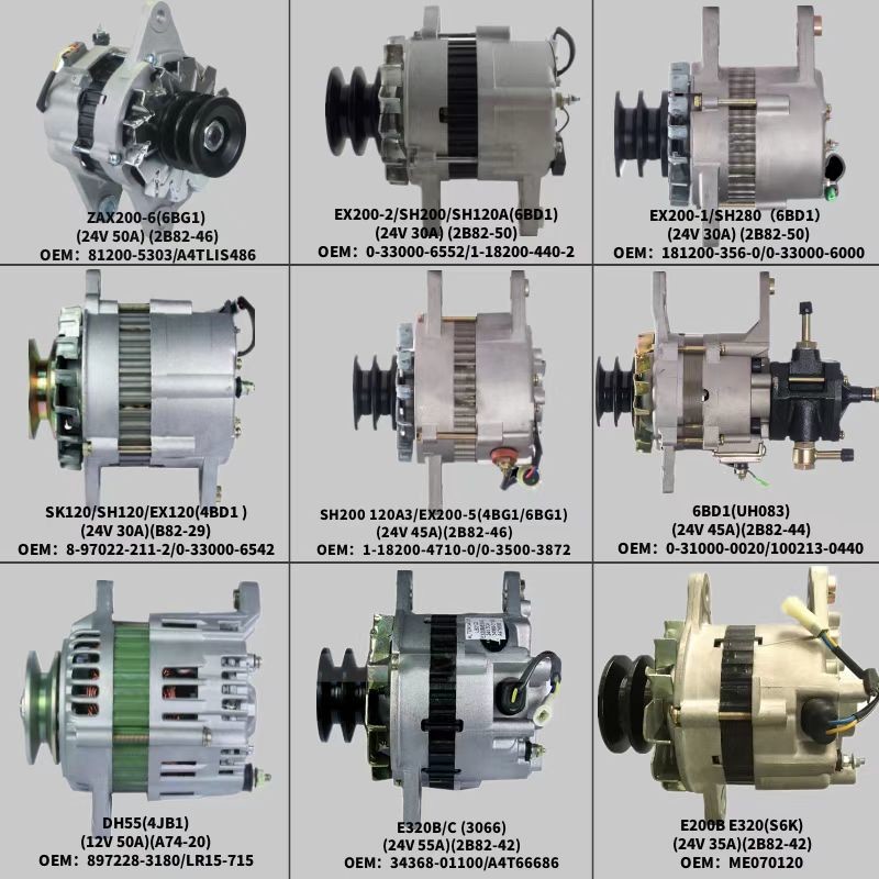 Kobelco Excavator Generator 6D34 Engine SK200-6 24V 40A 2A86-40