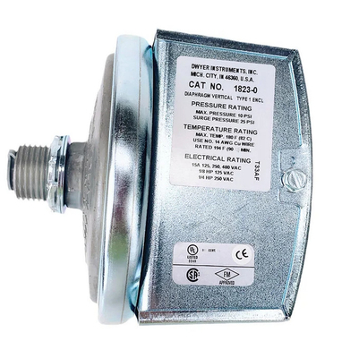 Dwyer 1823-10 Low Differential Pressure Switch with Compact Design High Repeatability and Easy Adjustment