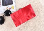 Wedding Hard Case Acrylic Clutch Bags , Ladies Red Clutch Bag With Silver Heart
