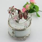 Shinny Gifts Ladies Favor Glass Collection Box with Butterfly Design