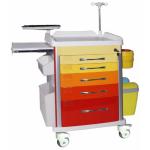 Red Dispensing Anesthesia Cart Aluminum Steel ABS Material
