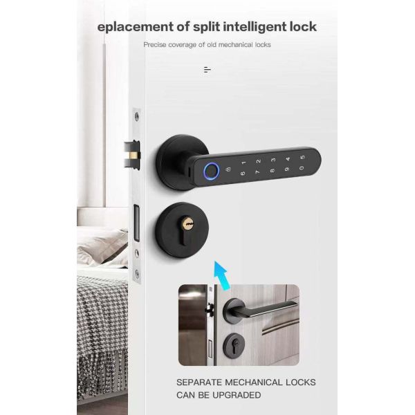 Fingerprint Smart Handle Door Lock Bluetooth For Home Hotel