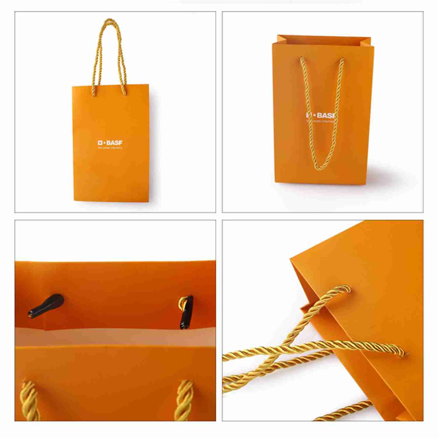 Artpaper 4C Orange Small Paper Shopping Bags Bulk odm