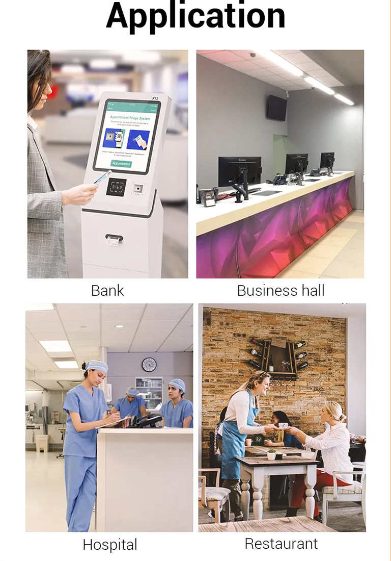 Standing Touch Screen Monitor Self-Service Kiosk Multifunction Self Service Terminal