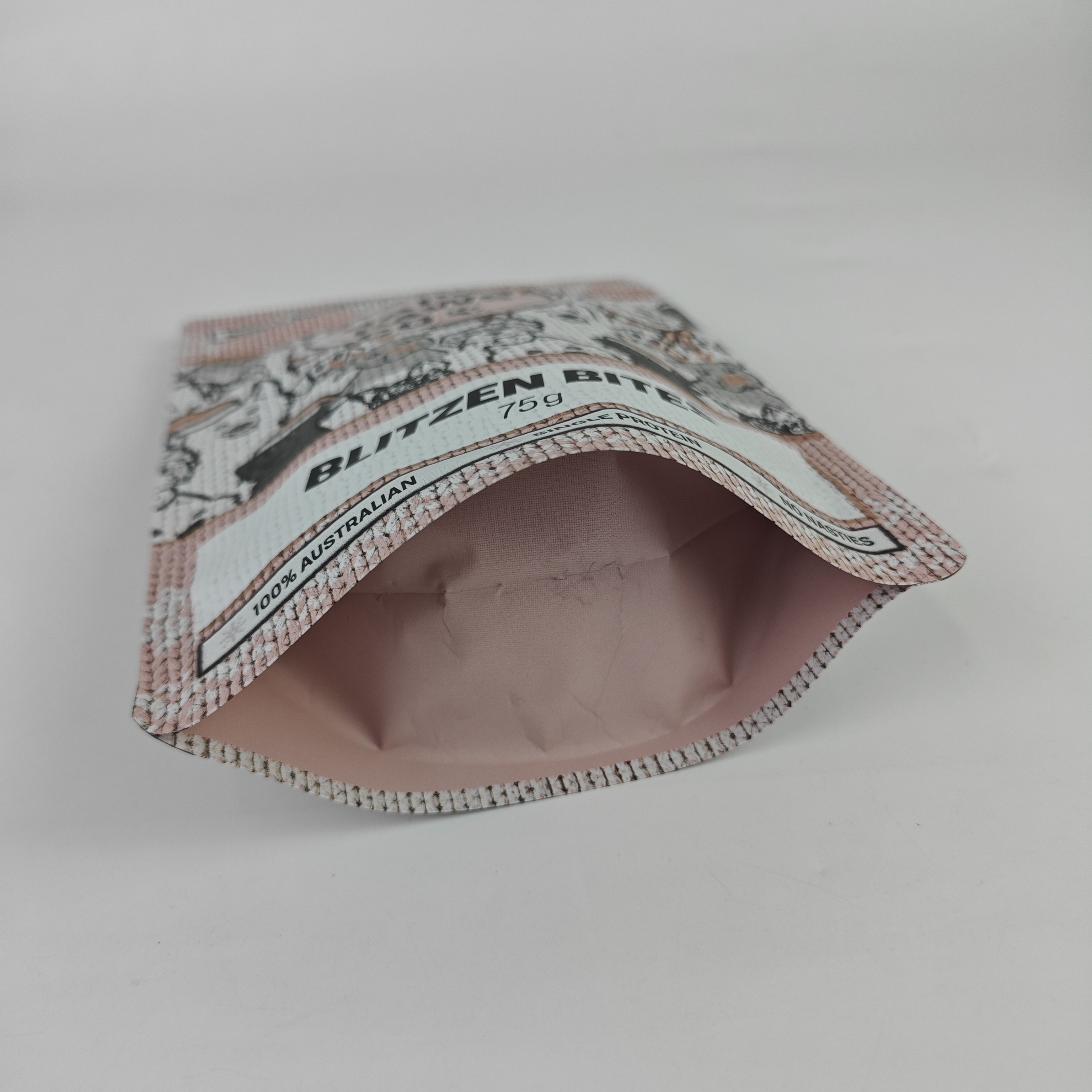 75g High Quality Resealable Matt Finish Pouch Waterproof Stand Up Zipper Bags for Pet Food Packaging