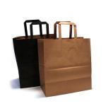 Biodegradable Kraft Paper Bag With Handles Embossing / Stamping / Varnishing