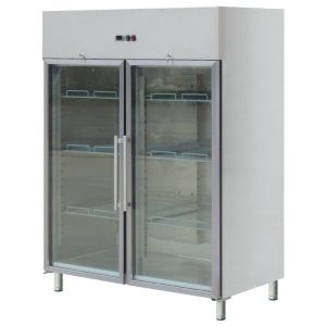 Buy cheap Stainless Steel Kitchen 2 Doors Upright Display Refrigerator from wholesalers
