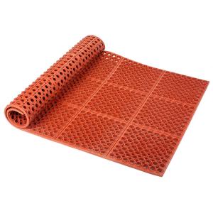 Wholesale Lightweight Restaurant Rubber Floor Mat With Drainage Holes, Anti-Fatigue Mats, Red, T30 Competitor from china suppliers