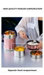 2L Tableware heat insulation barrel golden color vacuum food container double