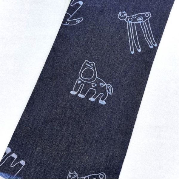 Animal Printed Light Weight Denim Fabric For Kids Jeans Jacket Or Shirt