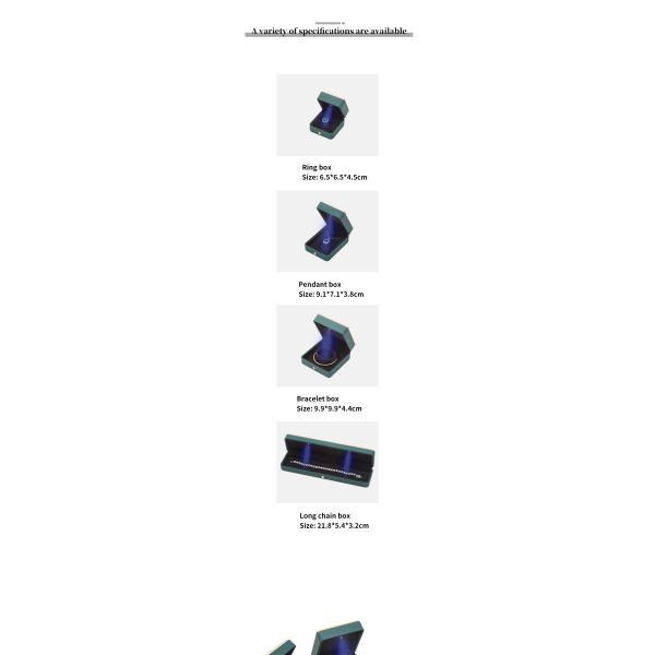 OEM Rectangle LED Jewelry Box Eco Friendly For Bracelet Necklace Earrings Ring Packing