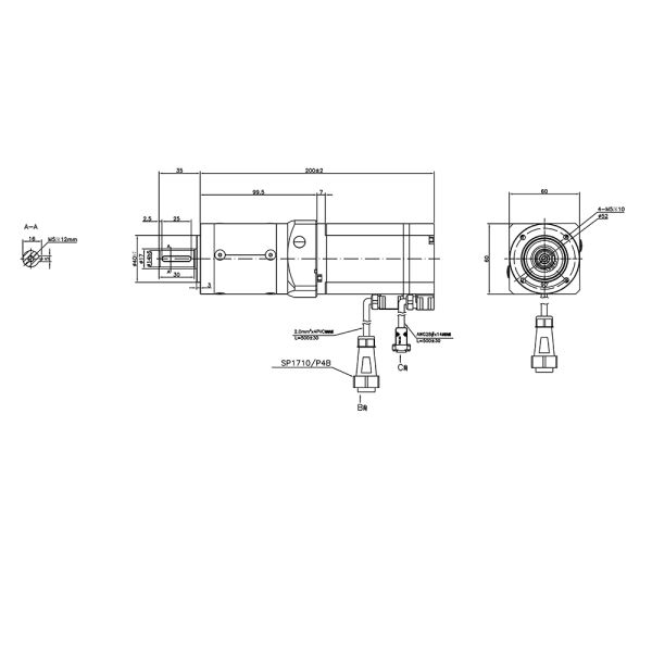 48V 400W Electric Forklift Steering Servo Motor 1.27Nm