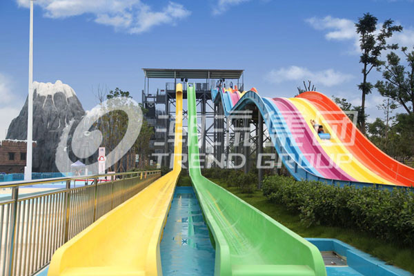 Colorful Above Ground Fiberglass Water Slides , Fiberglass Pool Slide for Giant Water Park