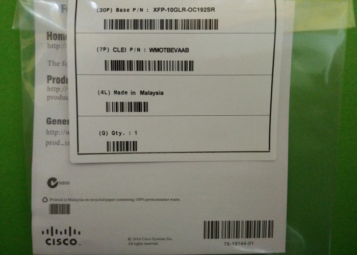 XFP-10GLR-OC192SR Optical Fiber Module 1310nm 10KM 1 year warranty