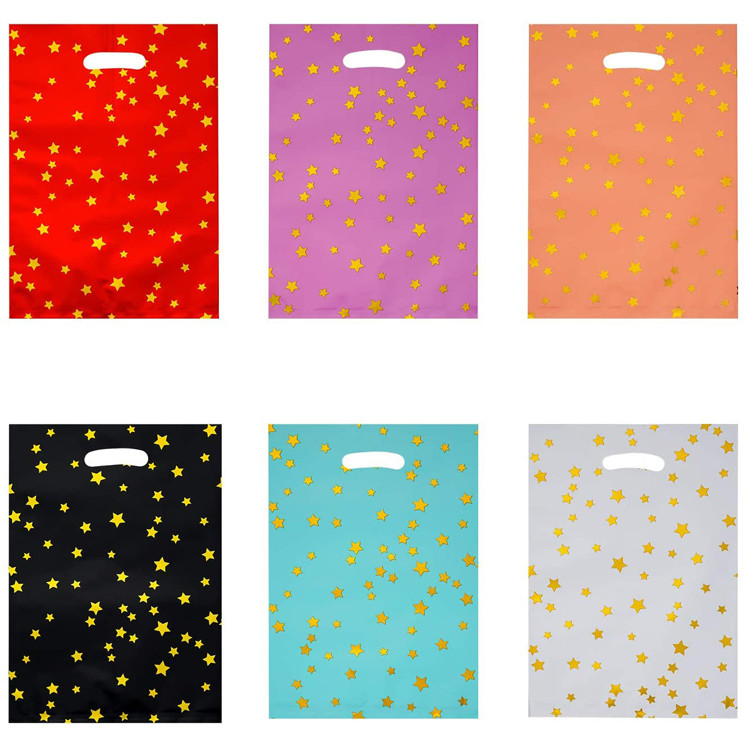 Sparkling Stars W24 X H30.5cm Plastic Party Gift Bags With Handles