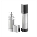 Square Cosmetic Airless Bottle Lotion 1 Oz Airless Pump Bottle 50ml Double Wall