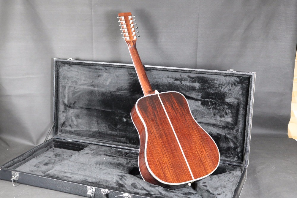 41'' D45D 12 Strings Electric Acoustic Guitar Fishman EQ Solid Spruce Top Mahogany Neck