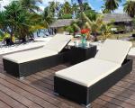 PE Rattan patio Backyard beach Chaise Lounge chairs Leisure Aluminium Outdoor