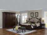 Sandalwood Bedroom set Classic style BT-2902 High fabric Upholstered headboard