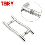 S-shaped tubular design Polished Mirror stainless steel Shower Glass Door Handle