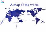 Office Creative Acrylic Shapes Craft / 3D Acrylic Stereo World Map Wall Sticker