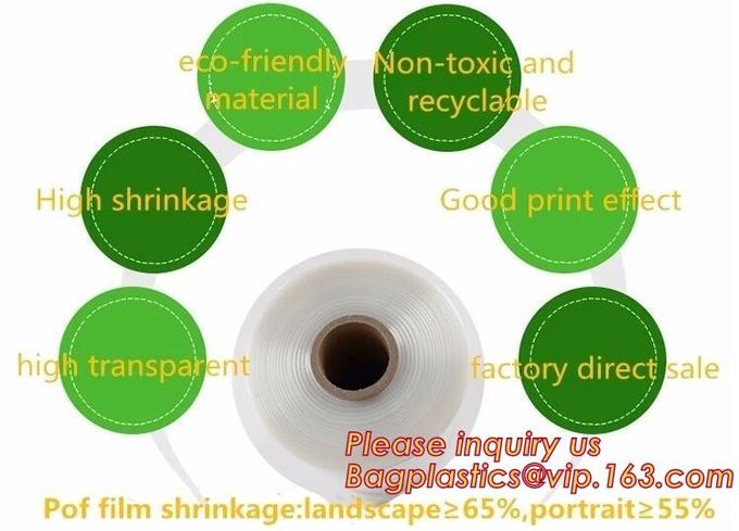 PE Shrink Film White 4m x 50m 210um,Automatic POF Film Heat Shrink Wrap,Food Grade POF shrinkable label Shrink Film pack 13