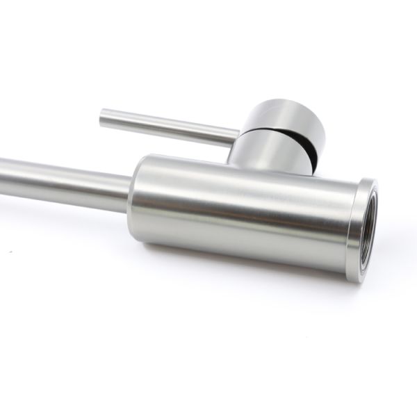 Gun Grey Curved Rotating Bathroom Vanity Faucet 304 Stainless Steel