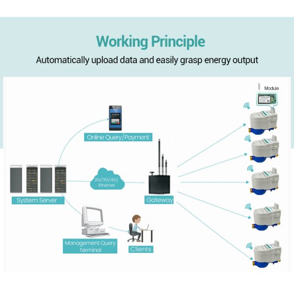 Wireless Remote Water Meter Reading Post Paid Brass Body Water Meter with Valve Lorawan