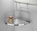 Silver Color Modern Kitchen Accessories Stainless Steel Double Shelf Corner