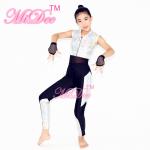 Sporty Hip Hop And Jazz Top Dance Costumes V Neckline Sparkle Zipper Vest Sports