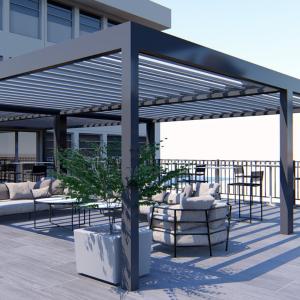 Wholesale Waterproof Motorized Pergola Systems Louvre Roof Pergola For Heavy Rain from china suppliers