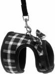 Cute British Style Soft Fabric Cat Harness Collar