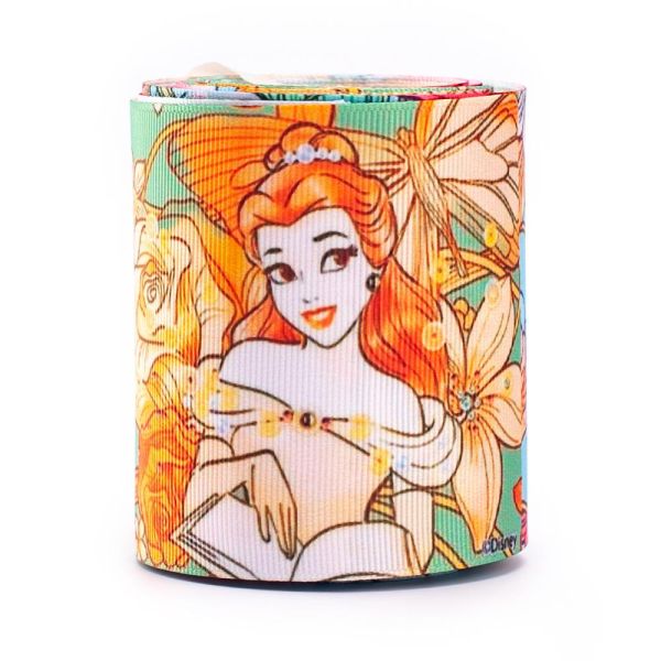 wholesale Mexico style Cartoon princess printed for baby kids decoration grosgrain heat transfer printed ribbon