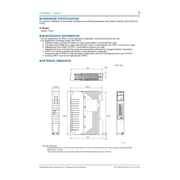 CP471-00 S1 Yokogawa DCS Processor Module