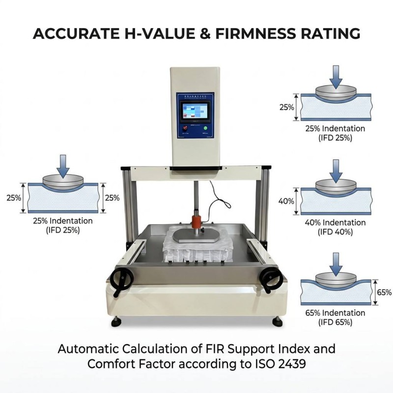 Automatic Polyurethane Foam Indentation Hardness and Fatigue Tester for Mattress Sofa Cushion Lab Test