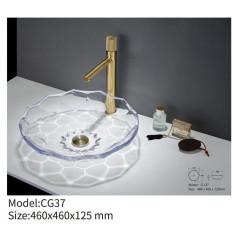 Wholesale Circular Bathroom Glass Sink Polished Above Counter Multi Layer Coating from china suppliers