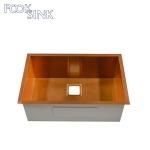 Handmade Gold Brass Single Bowl Kitchen Sink Undermount