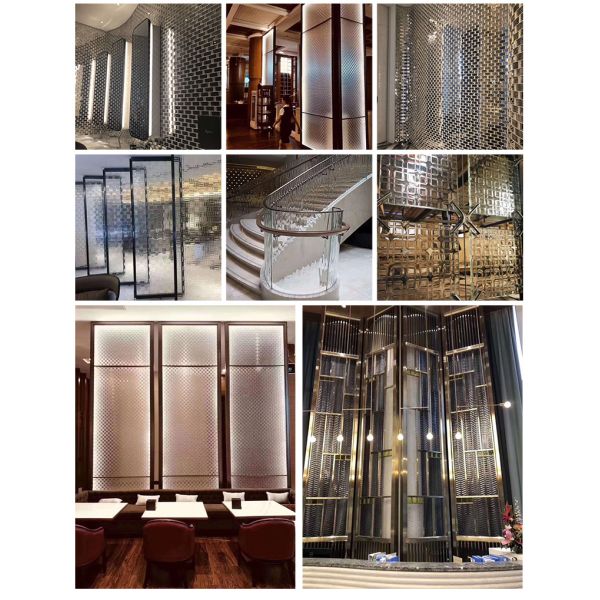 Multi Style Home Decorative Glass Sheets Hot Melt Glass 2mm-19mm Gradient Frosted Glass Decorative Stained Glass for Bedroom / Exterior