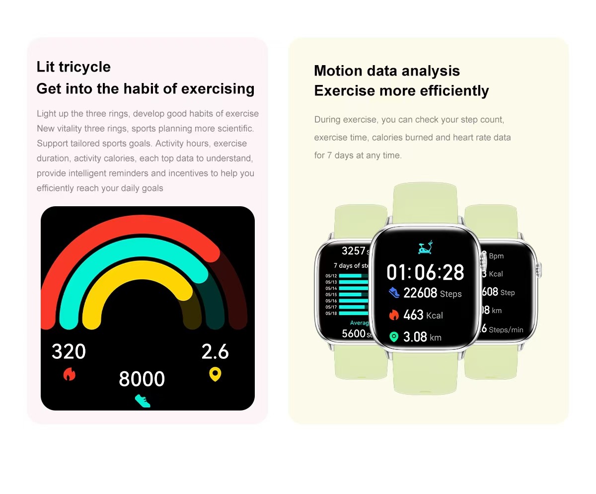 HD13 Sport Smart Watch With AMOLED Screen BT Call Heart Rate Fitness Tracker