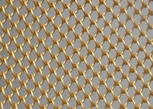 Wholesale Decorative Metal Mesh Curtain Aluminum Gold 6mm X 6mm Customizable Room Divider from china suppliers