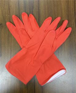 Wholesale Spray Flocklined Red M50g Household Rubber Gloves For Home Cleaning from china suppliers