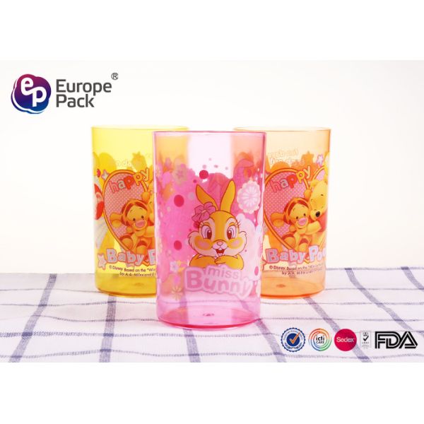 Break Resistant Plastic Childrens Mugs Without Holder 270Ml Round Shape