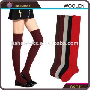 Wholesale Plain Color Knee High Women Wool Socks, Winter Thick Cashmere Socks from china suppliers