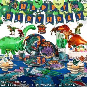 Wholesale Customized Party Tableware Set For Dinosaur Party Customized Paper Plate Paper Cup Napkin For Kids Dinosaur Party from china suppliers