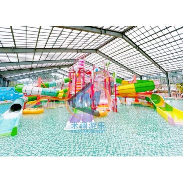 Custom Water Slide Playground Candy Theme 26x18x15m Durable For Swimming Pool Resort Villa Pool