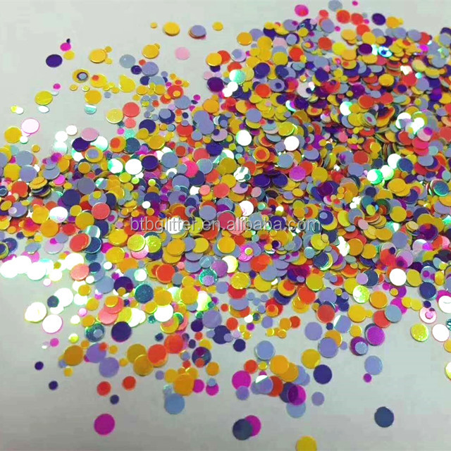 Excellent Nail Art Effect Matte Red 1mm 2mm 3mm Glitter Dots Polyester Powder for Ramadan Graduation Party Decorations