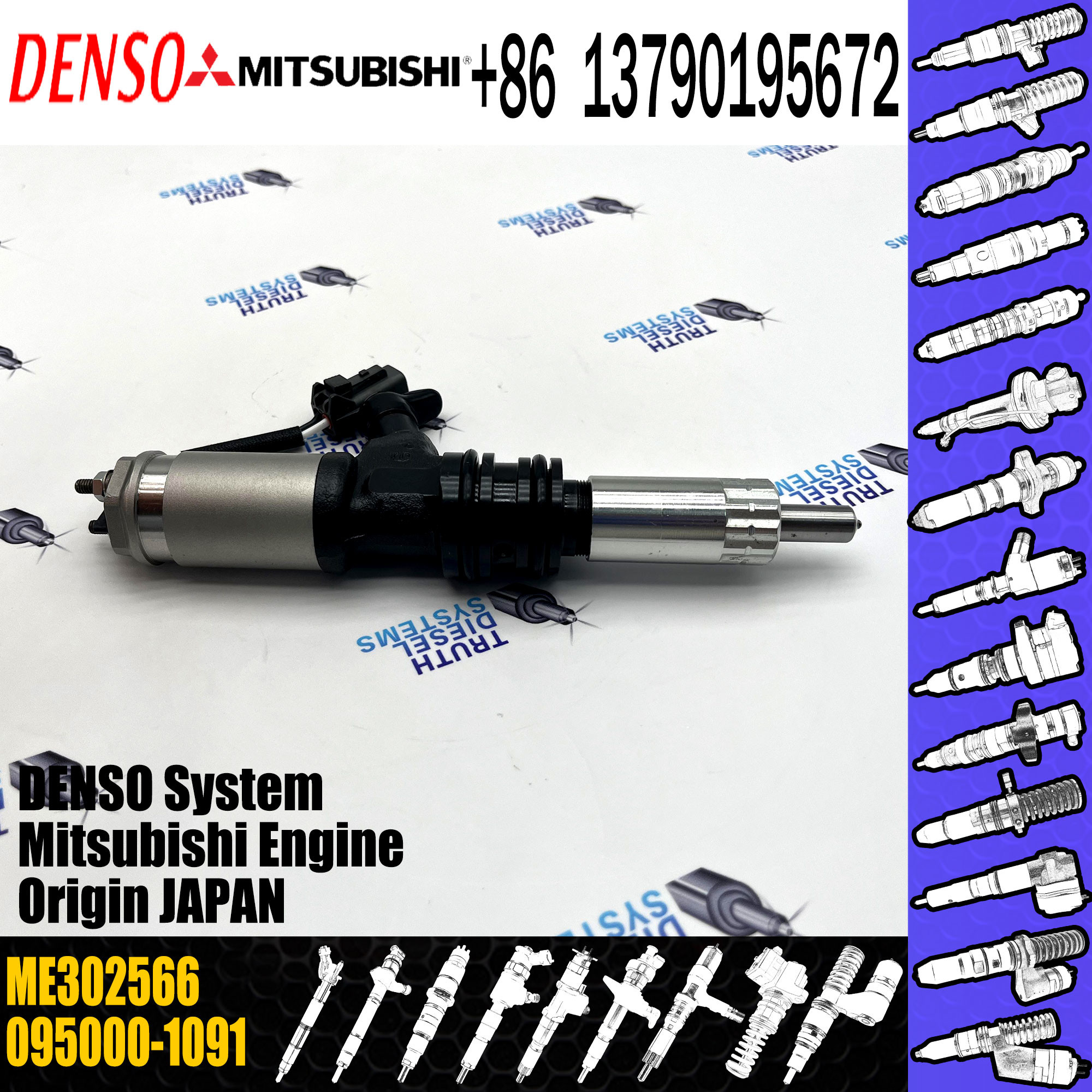 For MITSUBISHI common rail injector 6M60 095000-1090 ME132934 095000-1091 ME302566