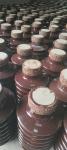 Station Porcelain Solid Core Post Insulators ANSI Brown Glaze 8.9kN For Thailand
